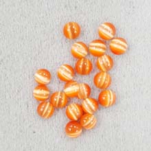 5MM ROUND CABOCHON CAT'S EYE ORANGE(20PCS/BAG)